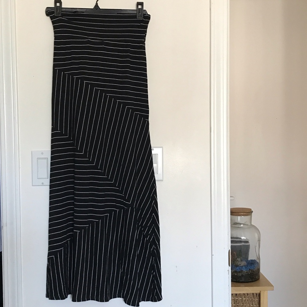 Black and White Striped Women's Skirt